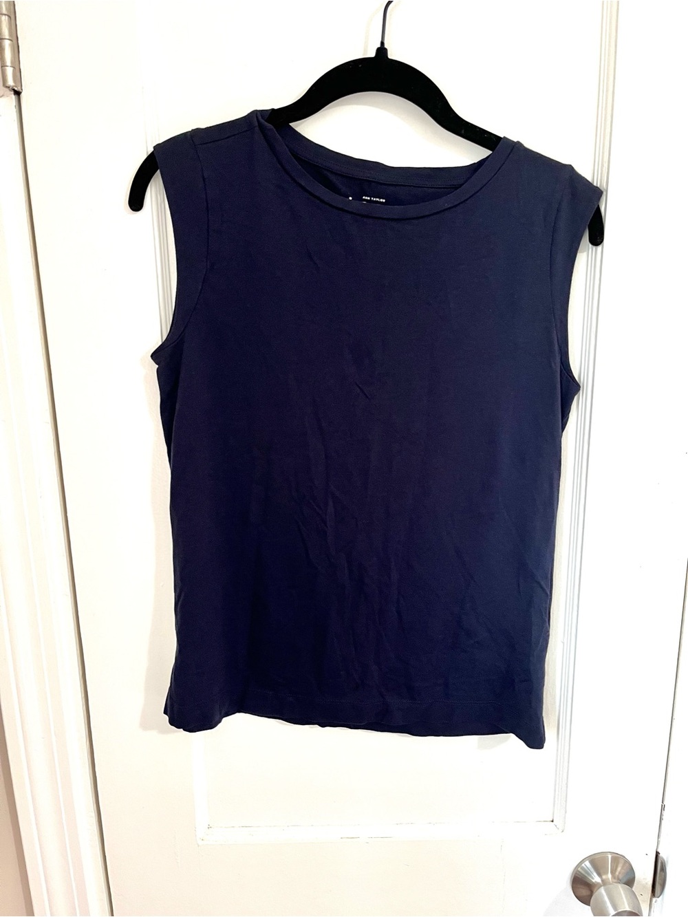 LOFT Navy Sleeveless Crewneck Tank